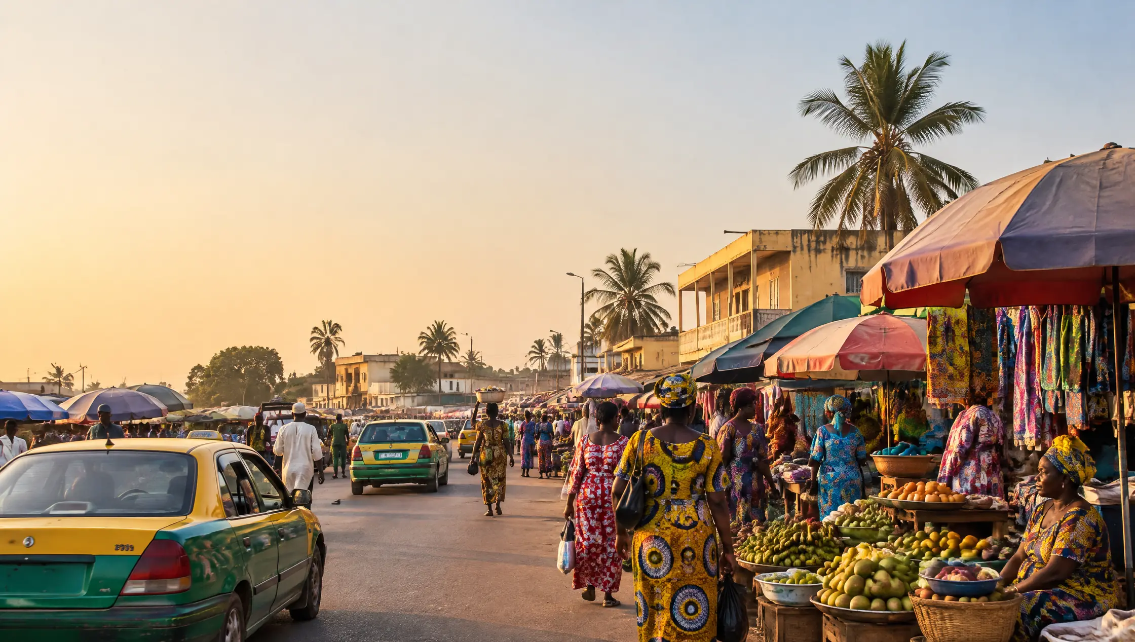 A busy street in Serrekunda, The Gambia