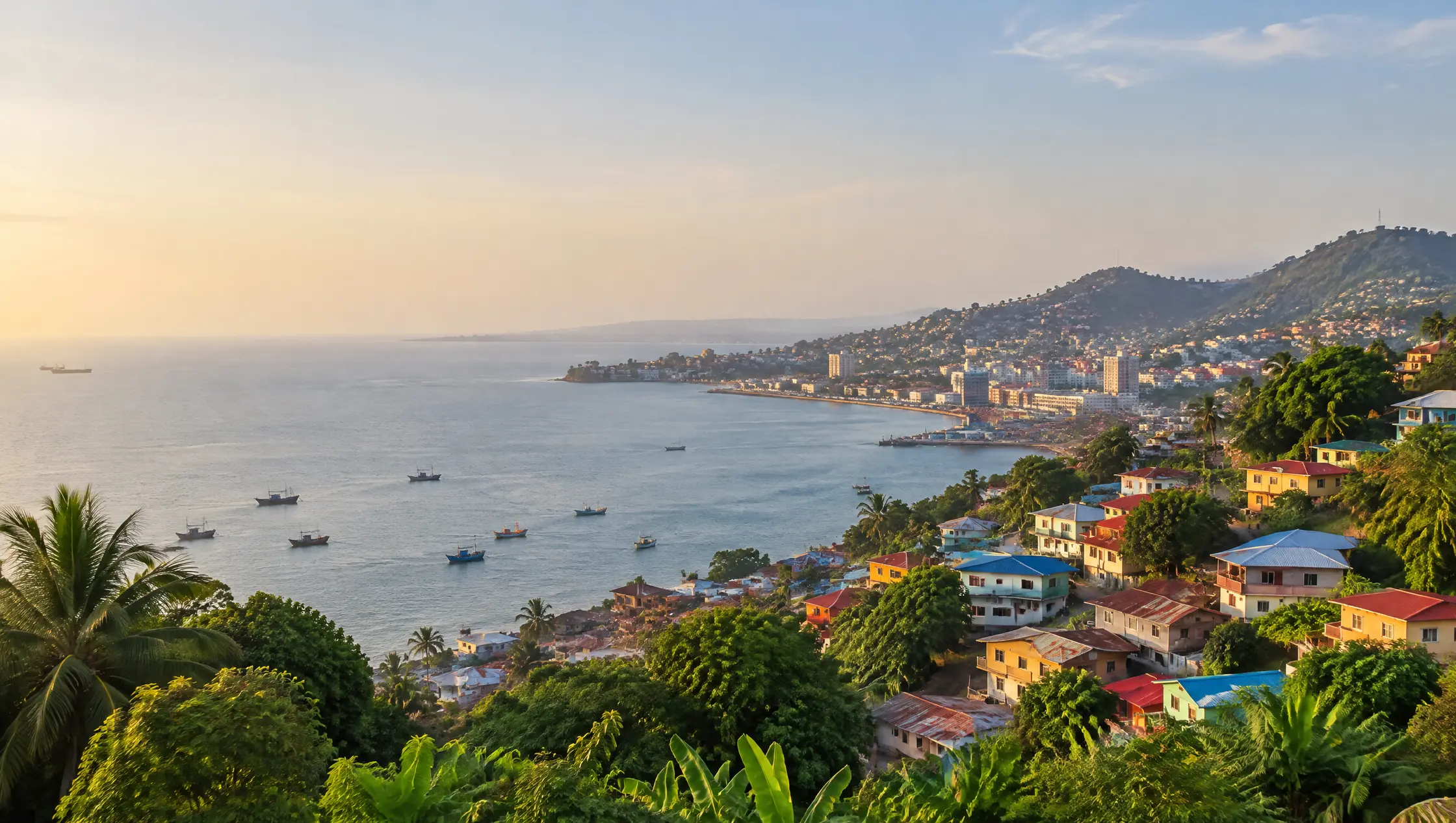 Hillside homes above the sea in Freetown