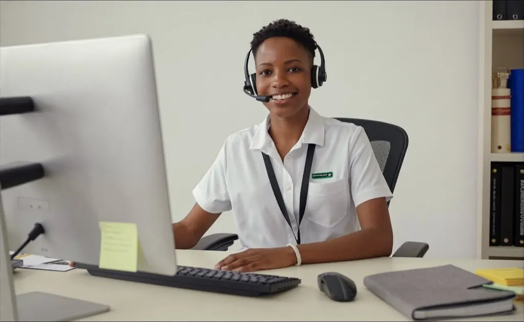 A Sao support agent wearing a headset